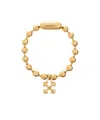 Off-white Arrows-charm Ball-chain Bracelet In Gold