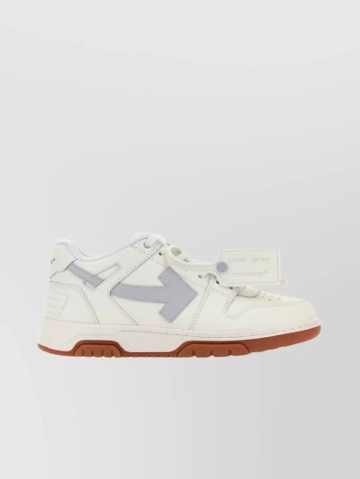 Off-white Perforated Low-top Leather Sneakers In Grey