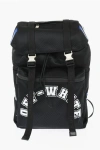 Off-white Perforated Nylon Hiking Backpack With Contrasting Details