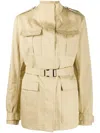 Off-white Perforated Short Trench Coat In Neutrals