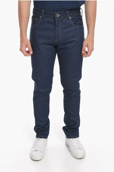 Off-white Permanent Dark Wash Diag Logo Skinny Fit Denims 17cm In Blue