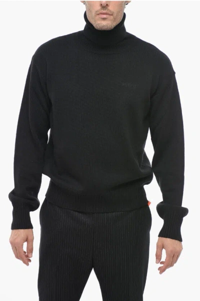 Off-white Permanent Turtleneck For All Wool Pullover In Black