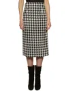 Off-white Women's Pied De Poule Longuette Skirt | Size 42 | Qcc051b16067-9960 Color Multicolor