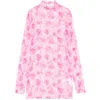 Off-white Mesh Mini Dress In Pink