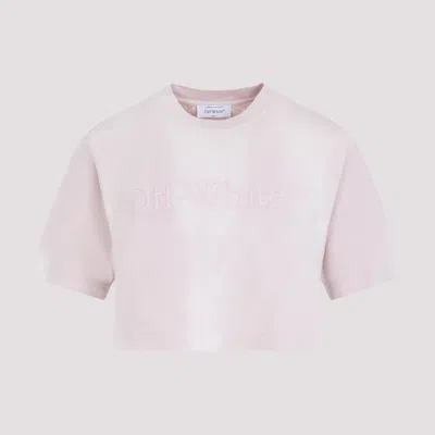 OFF-WHITE PINK LAUNDRY COTTON CROPPED T-SHIRT