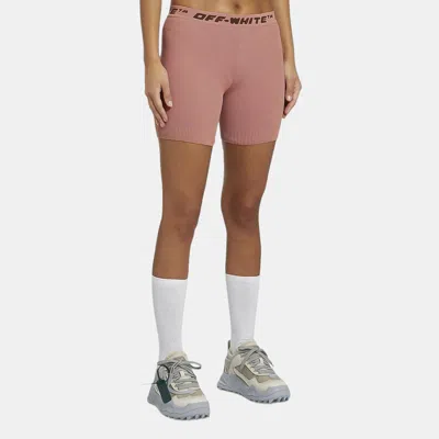 Pre-owned Off-white Pink Logo Band Shorts M