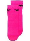 OFF-WHITE PINK NEON WINGS STRETCH LOGO SOCKS - 粉色