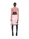 Off-white Ramage Tulle Crop Top In Pink