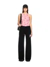 Off-white Off White Women Off Stamp Roses Mesh Tank Top In Pink
