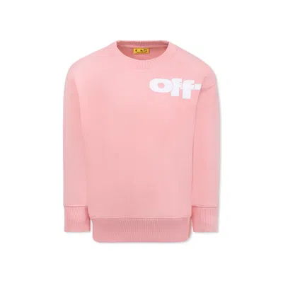 Off-white Kids' Pink Sweatshirt For Irl With Logo