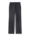 Off-white Pinstripe-pattern Virgin Wool-blend Trousers In Black