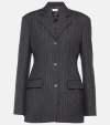 Off-white Off White Pinstriped Blazer In Iron