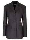 Off-white Pinstriped Blazer Jackets Grey