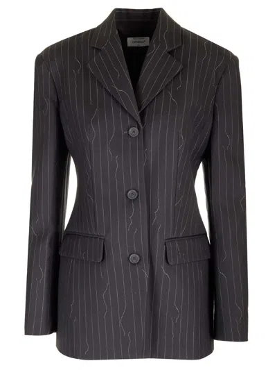 Off-white Pinstriped Blazer Jackets Grey