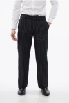 Off-white Pinstriped Wool Blend 23 Slim Fit Pants