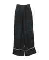 Off-white Piped-trim Pyjama Trousers In Black