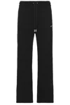 Off-white Wide-leg Cotton Joggers With Cuffed Hem In Black