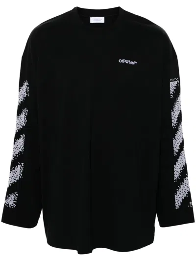 Off-white Pixel Diagonal T-shirt In Black