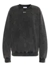 Off-white Check Flan Arrow Crew Logo Sweatshirt In Gray