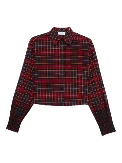 Off-white Plaid Buttoned Shirt In Red