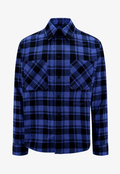 OFF-WHITE PLAID CHECK LONG-SLEEVED SHIRT