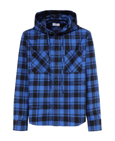 Off-white Plaid Check-pattern Flannel Overshirt In Multi
