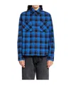 Off-white Plaid Check-pattern Flannel Overshirt In Blue