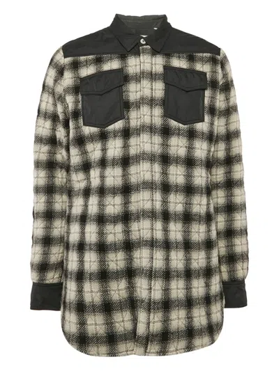 Pre-owned Off-white Plaid Quilted Shirt Jacket In Black