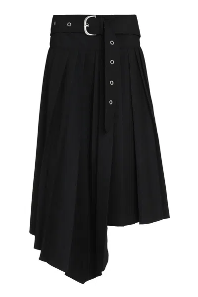 Off-white Pleated Asymmetrical Skirt