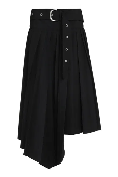 OFF-WHITE OFF-WHITE PLEATED ASYMMETRICAL SKIRT