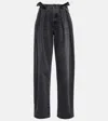 Off-white Pleated High-rise Jeans In Black