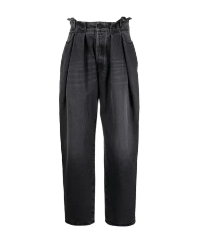 Off-white Pleated Loose-fit Jeans
