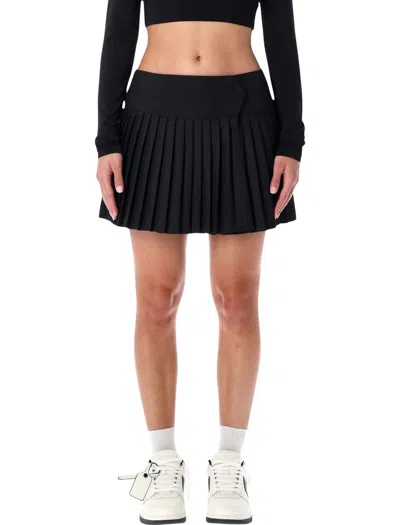 Off-white High-waisted Pleated Mini Skirt Design In Black