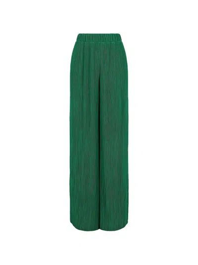 Off-white Pleated Pyjama Bottoms In Green