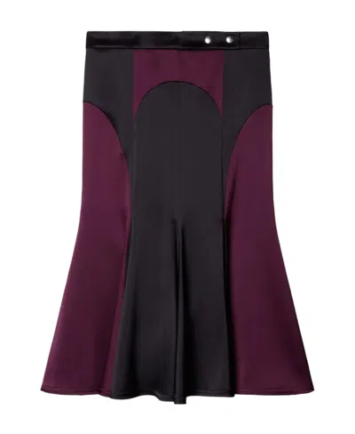 OFF-WHITE PLEATED SATIN MIDI SKIRT