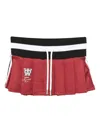 Off-white Pleated Skirt With Drawstring In Red