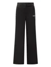 Off-white Pleated Wool Trousers In Black