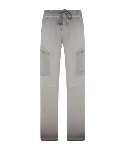 Off-white Diagonal-stripe Trousers In Gray