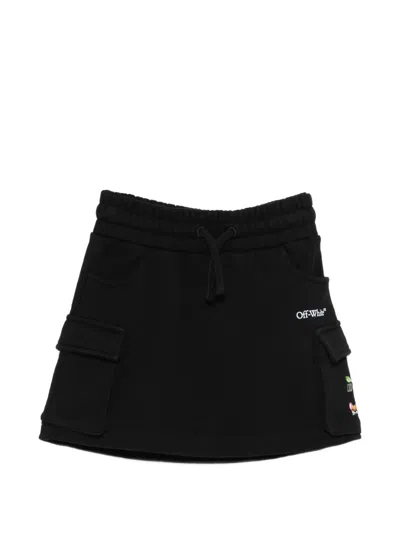 Off-white Kids' Pocket Drawstring Skirt In Black