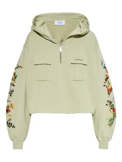 OFF-WHITE POCKET FLORAL HOODIE