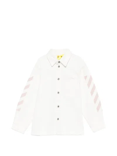 Off-white Kids' Pocket Striped Shirt In White