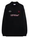 Off-white Polo-collar Jersey Mini Dress In Black