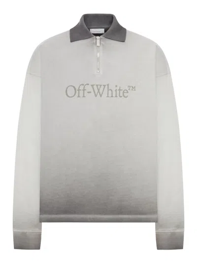 Off-white Degrade Long-sleeve Polo Shirt In Gray