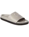 Off-white Pool Time Leather Slide In Grey