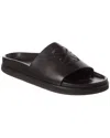 Off-white Arrows-embroidered Leather Slippers In Black