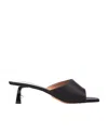 Off-white Pop Lollipop Satin Mules In Black