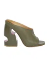 Off-white Pop Meteor 120mm Leather Mules In Green