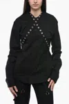 Off-white Popli Shirt With Eyelets Collar In Black