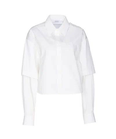 Off-white Poplin Bookish Baseball Shirt In White
