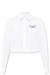 Off-white Poplin Boxy Long-sleeved Shirt In White
